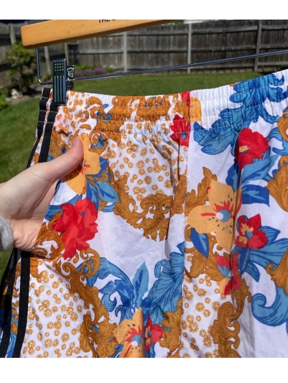 Adidas x HER Studio London track pants striped floral baggy drawstring SMALL - Picture 10 of 11